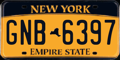 NY license plate GNB6397
