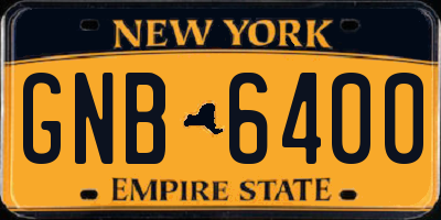 NY license plate GNB6400