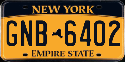 NY license plate GNB6402