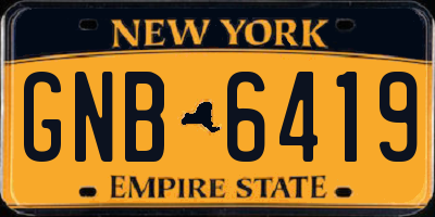 NY license plate GNB6419