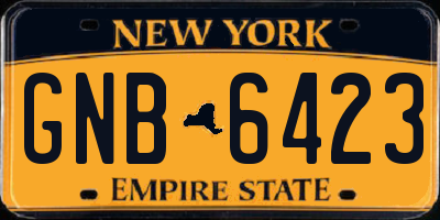 NY license plate GNB6423