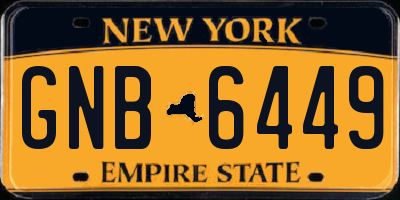 NY license plate GNB6449