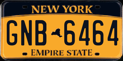 NY license plate GNB6464