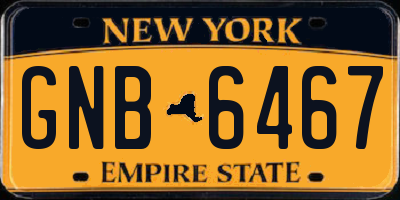 NY license plate GNB6467