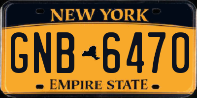 NY license plate GNB6470