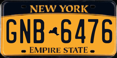 NY license plate GNB6476