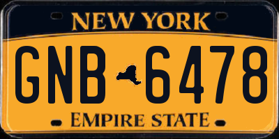 NY license plate GNB6478