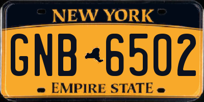 NY license plate GNB6502
