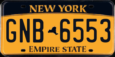 NY license plate GNB6553