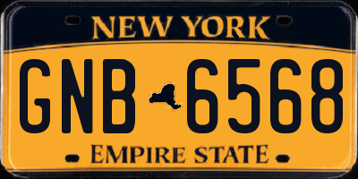 NY license plate GNB6568