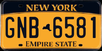 NY license plate GNB6581