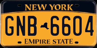NY license plate GNB6604