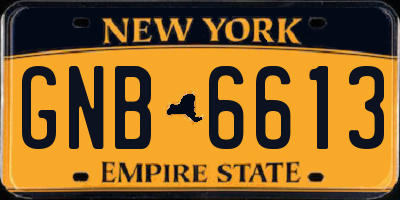 NY license plate GNB6613