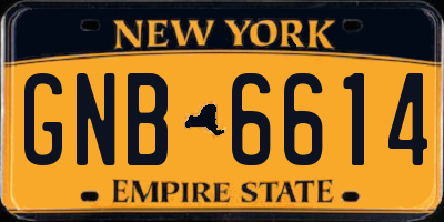 NY license plate GNB6614