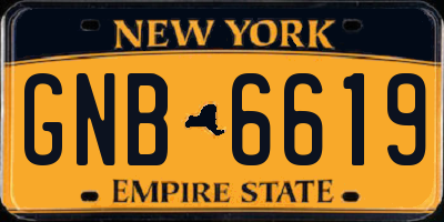 NY license plate GNB6619