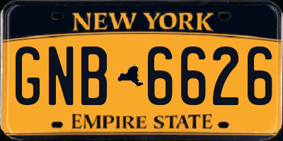NY license plate GNB6626