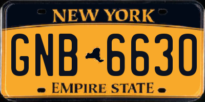 NY license plate GNB6630