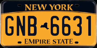 NY license plate GNB6631
