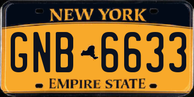 NY license plate GNB6633