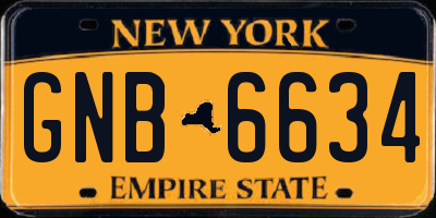 NY license plate GNB6634