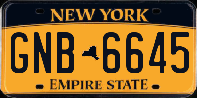 NY license plate GNB6645