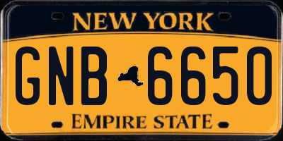 NY license plate GNB6650
