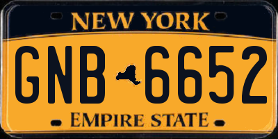 NY license plate GNB6652