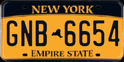 NY license plate GNB6654