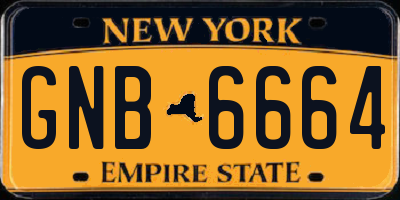 NY license plate GNB6664