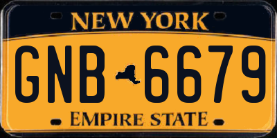 NY license plate GNB6679