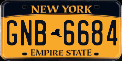 NY license plate GNB6684