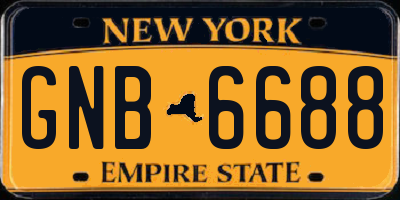 NY license plate GNB6688