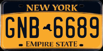 NY license plate GNB6689