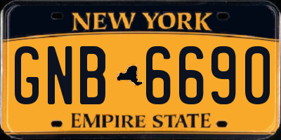 NY license plate GNB6690