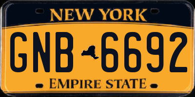NY license plate GNB6692