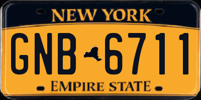 NY license plate GNB6711