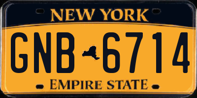 NY license plate GNB6714