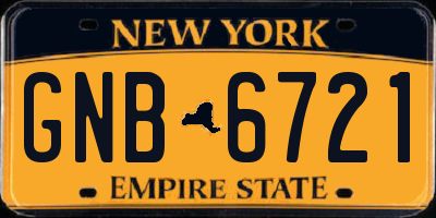 NY license plate GNB6721