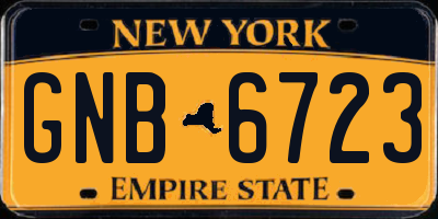 NY license plate GNB6723