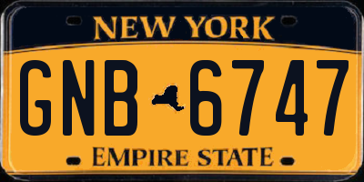 NY license plate GNB6747