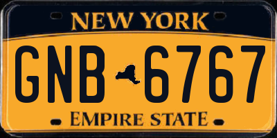 NY license plate GNB6767