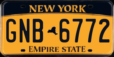 NY license plate GNB6772