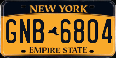 NY license plate GNB6804