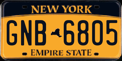 NY license plate GNB6805