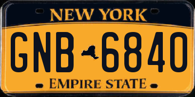NY license plate GNB6840