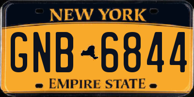 NY license plate GNB6844