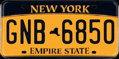 NY license plate GNB6850