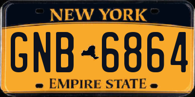 NY license plate GNB6864