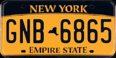 NY license plate GNB6865