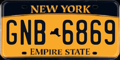 NY license plate GNB6869